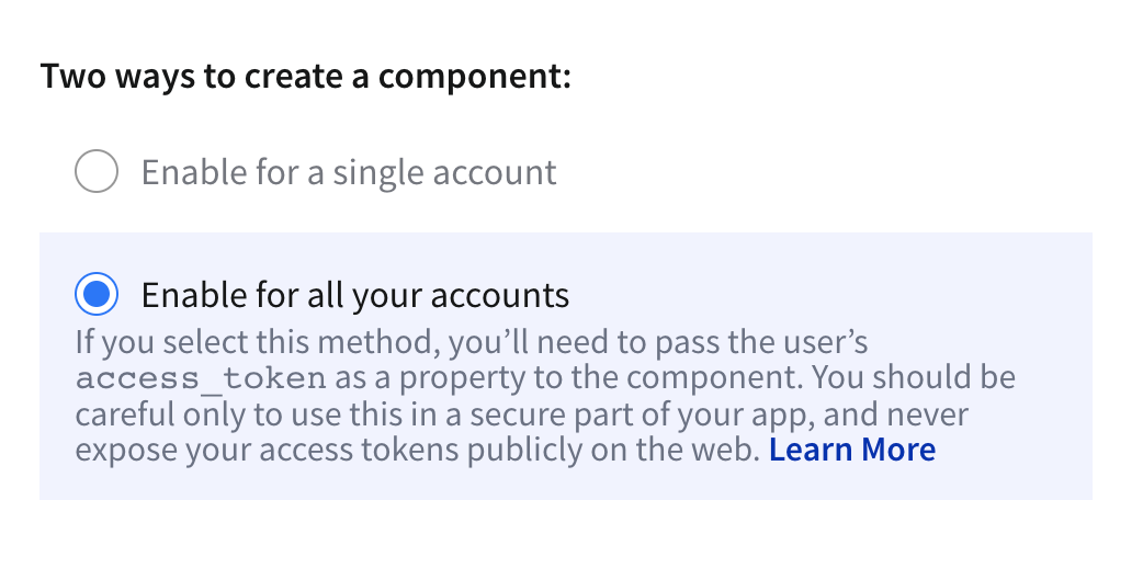 Enable Components for all accounts