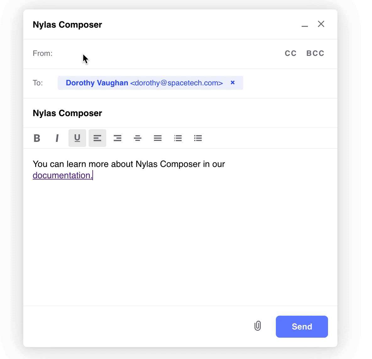 Nylas Composer example